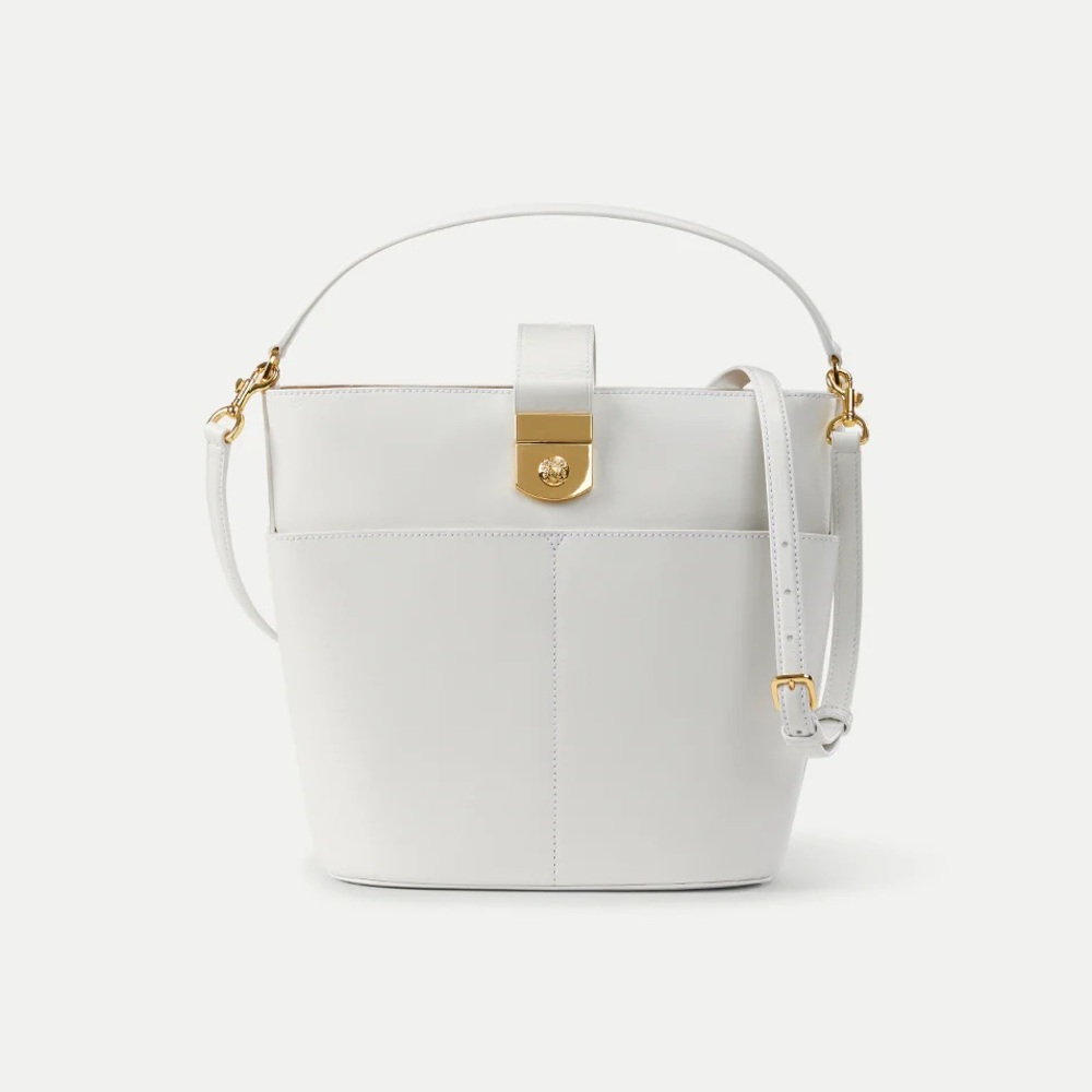 Veronica Beard Large Crest Lock Bucket Bag